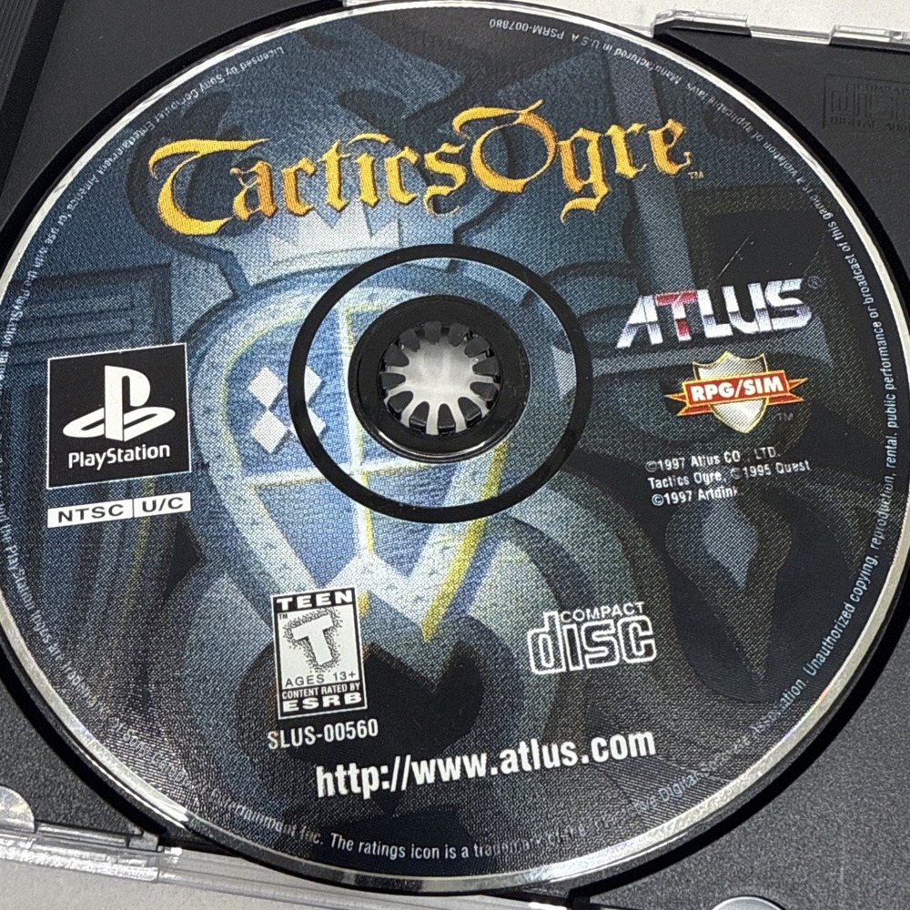 Tactics Ogre (PS1) 1997 Atlus SRPG Game Disc Only Authentic Tested See Pictures - Picture 3 of 14